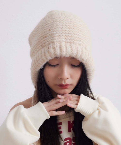 コムデギャルソン ファー帽子 スキー かぎ編み 耳当て ニット帽