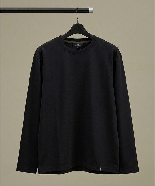 ABAHOUSE（アバハウス）の「【定番】ドレスポンチ クルーネック 長袖Tシャツ / ストレッチ（Tシャツ/カットソー・メンズ・ホワイト/グレー/ダークネイビー/ブラック・44/48/50/46）」の2枚目の写真