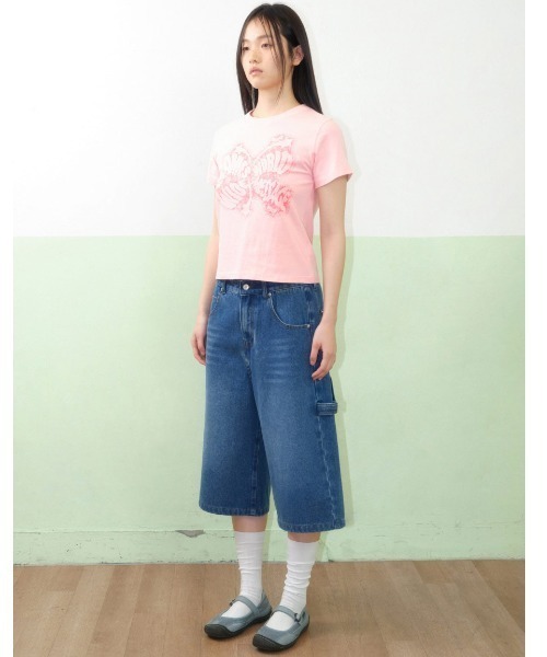 AMESWORLDWIDE(アメスワールドワイド)の「A'GEM/9 × .kom 『AMESWORLDWIDE/アメスワールドワイド』CHARACTER SPRAY TEE/キャラクタースプレイTEE(Tシャツ/カットソー・レディース・ブラック/ピンク・S)」の8枚目の写真