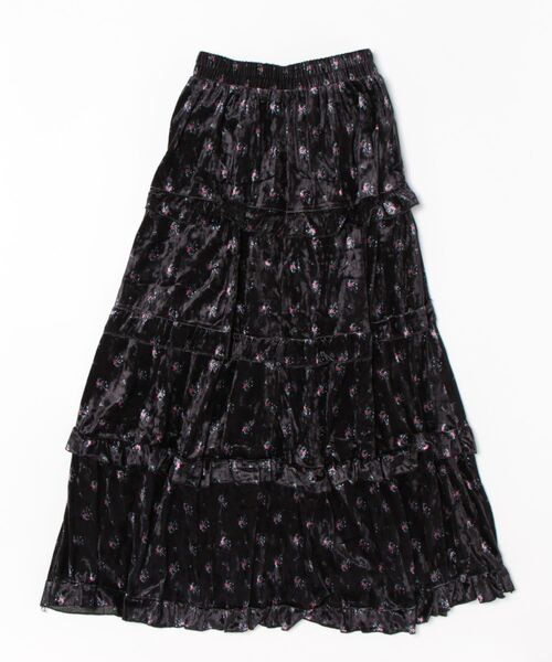 Crisp(クリスプ)の「【ZOZO限定】フラワーベロアティアードスカート(スカート・レディース・ブラック/チャコールグレー・FREE)」の19枚目の写真