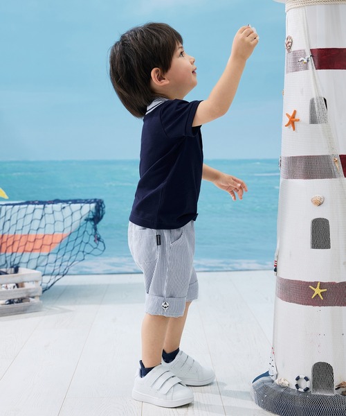 combimini(コンビミニ)の「半袖襟付きポロシャツ(マリン)(ポロシャツ・キッズ・ホワイト/ネイビー・80/90/100/110/120)」の11枚目の写真