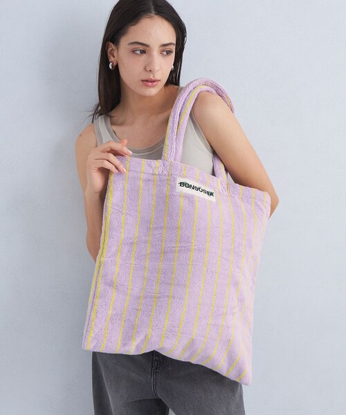 BONGUSTA＞ストライプ トートバッグ（トートバッグ）｜green