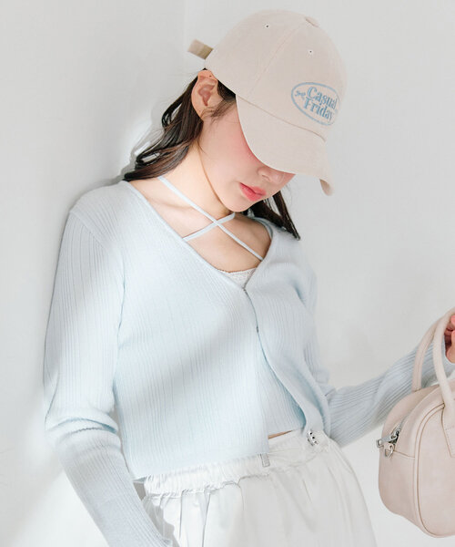 OLIVE des OLIVE（オリーブデオリーブ）の「コーデュロイ刺繍入りキャップ（その他小物・レディース・ホワイト/ベージュ/レッド・FREE）」の14枚目の写真