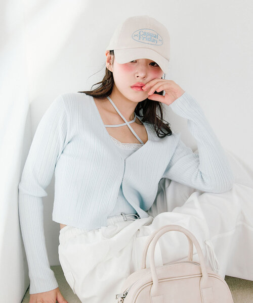 OLIVE des OLIVE（オリーブデオリーブ）の「コーデュロイ刺繍入りキャップ（その他小物・レディース・ホワイト/ベージュ/レッド・FREE）」の15枚目の写真