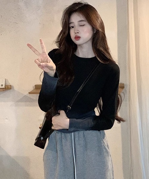 i-dare(アイディア)の「【i-dare】グラデーションカラー カットソー(Tシャツ/カットソー・レディース・グレー/ブラック/ホワイト/ブラウン・X-LARGE/LARGE/MEDIUM/SMALL)」の12枚目の写真