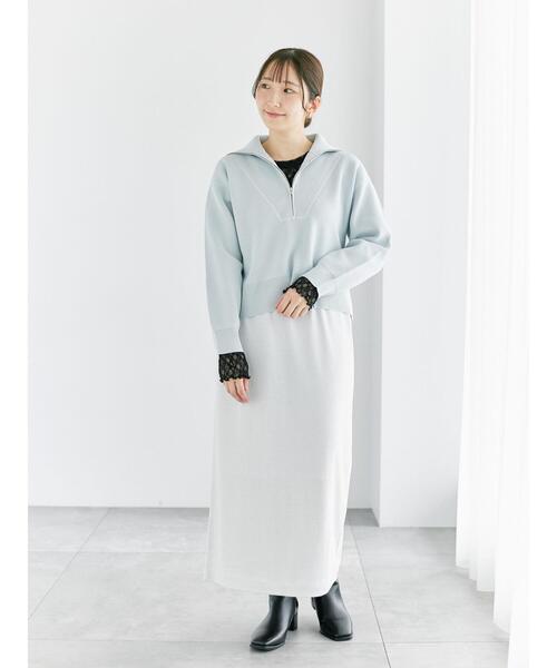Te chichi TERRASSE（テチチテラス）の「無地/ラメボーダーカットナロースカート（スカート・レディース・ベージュ/チャコールグレー/オフホワイト・F）」の8枚目の写真