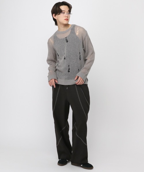 3.3 Field Trip （3.3フィールドトリップ）の「3.3 Field Trip／ステッチパンツ（スウェットパンツ・メンズ・ライトグレー/ブラック・FREE）」の14枚目の写真