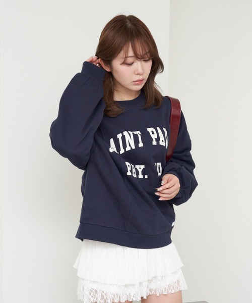 RAY CASSIN（レイカズン）の「ロゴクルールーズスウェット（スウェット・レディース・ホワイト系その他/ネイビー/グレー・FREE）」の3枚目の写真