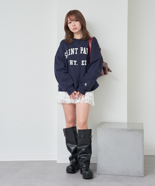 RAY CASSIN（レイカズン）の「ロゴクルールーズスウェット（スウェット・レディース・ホワイト系その他/ネイビー/グレー・FREE）」の5枚目の写真