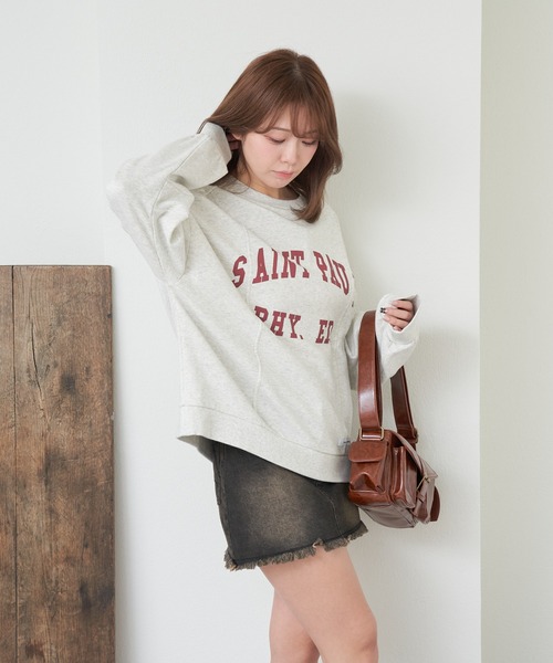 RAY CASSIN（レイカズン）の「ロゴクルールーズスウェット（スウェット・レディース・ホワイト系その他/ネイビー/グレー・FREE）」の17枚目の写真