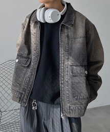 UNDERSTATEMENTs（アンダーステイトメント）の「【ユニセックス】ウォッシュ加工ジップデニムジャケット/ヴィンテージ（デニムジャケット）」