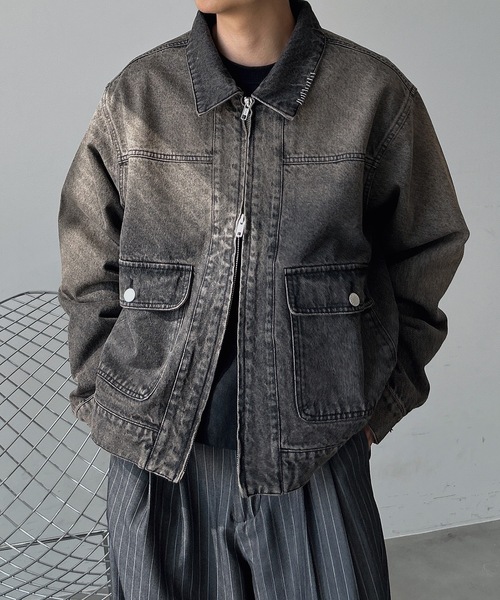 ⚠️最終値下げ　【VINTAGE】renoma PARIS デニム ジャケット Old renoma Paris Black Leather detachable sleeve multi