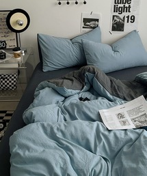 Mayree（メイリー）の「【 somni / ソニ 】バイカラー　シングル ベッドカバー 枕カバー 寝具3点セット（寝具）」