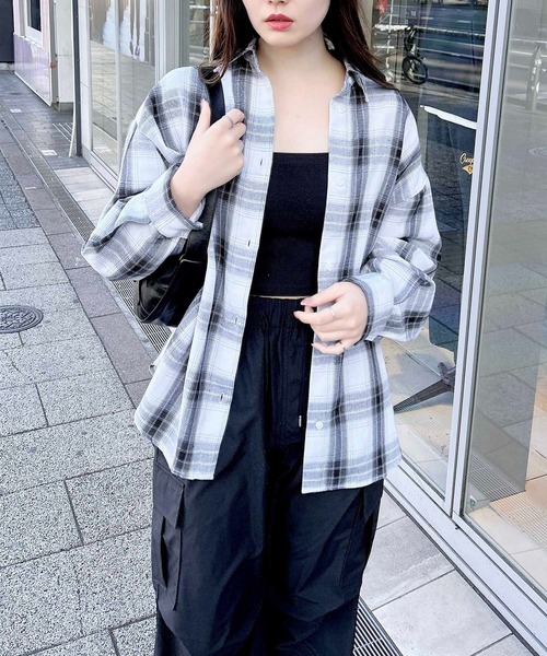 INGNI（イング）の「チェック柄BIGシャツ（シャツ/ブラウス・レディース・ホワイト系その他7/ブラック系・M）」の11枚目の写真