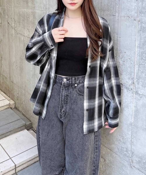 INGNI（イング）の「チェック柄BIGシャツ（シャツ/ブラウス・レディース・ホワイト系その他7/ブラック系・M）」の9枚目の写真
