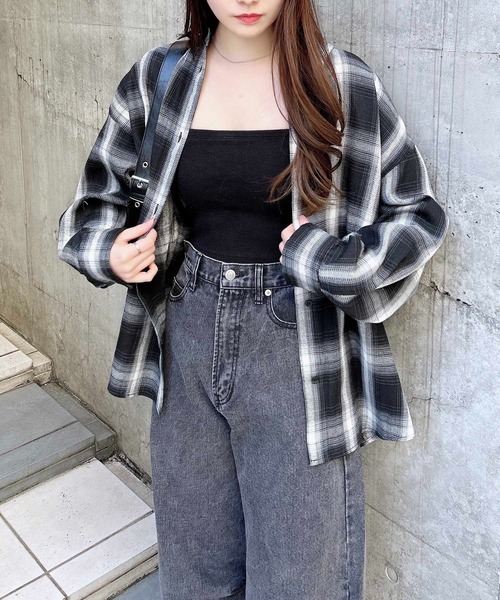 INGNI（イング）の「チェック柄BIGシャツ（シャツ/ブラウス・レディース・ホワイト系その他7/ブラック系・M）」の5枚目の写真