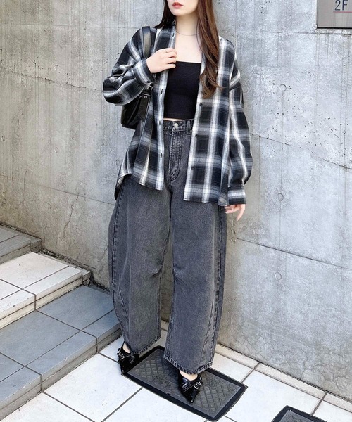 INGNI（イング）の「チェック柄BIGシャツ（シャツ/ブラウス・レディース・ホワイト系その他7/ブラック系・M）」の18枚目の写真