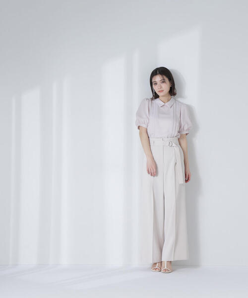 NATURAL BEAUTY BASIC(ナチュラルビューティーベーシック)の「◇ハイウエストベルテッドパンツ(その他パンツ・レディース・ライトグリーン/ブラック/オフホワイト・MEDIUM/SMALL/P/S)」の18枚目の写真