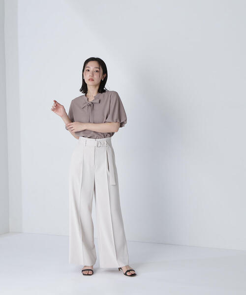 NATURAL BEAUTY BASIC(ナチュラルビューティーベーシック)の「◇ハイウエストベルテッドパンツ(その他パンツ・レディース・ライトグリーン/ブラック/オフホワイト・MEDIUM/SMALL/P/S)」の20枚目の写真