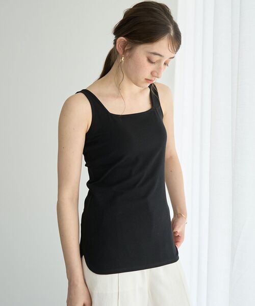 YECCA VECCA（イェッカヴェッカ）の「2wayスクエアリブタンクトップ（タンクトップ・レディース・杢グレー/ブラック/ブラウン/アイボリー・FREE）」の15枚目の写真