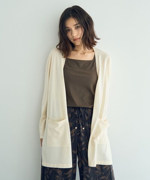 YECCA VECCA（イェッカヴェッカ）の「2wayスクエアリブタンクトップ（タンクトップ・レディース・杢グレー/ブラック/ブラウン/アイボリー・FREE）」の7枚目の写真