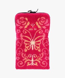 ANNA SUI(アナスイ)のバタフライ&ローズ柄 ファスナー付きタオル(ハンカチ/ハンドタオル)
