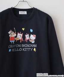 クレヨンしんちゃん×サンリオキャラクターズ プリント裏起毛トレーナー