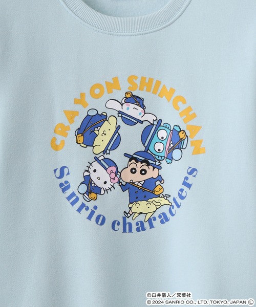 sanrio(サンリオ)の「クレヨンしんちゃん×サンリオキャラクターズ プリント裏起毛トレーナー(スウェット・メンズ・ブラック/ピンクベージュ/グレイッシュベージュ/オフホワイト/サックスブルー/ネイビー・LL/M/L)」の10枚目の写真