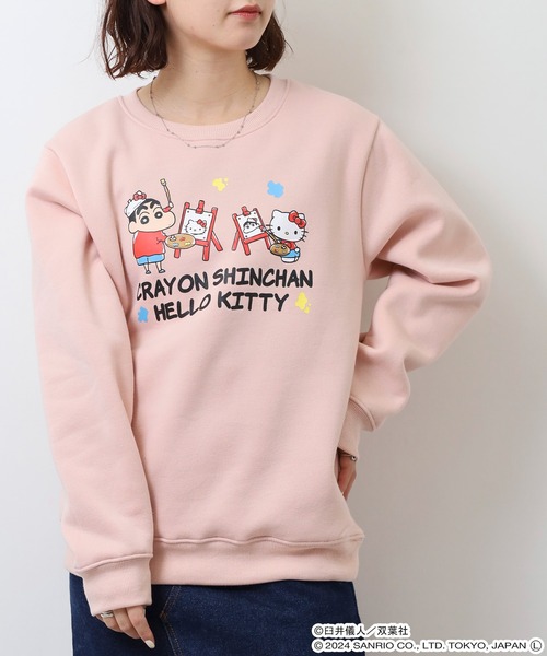 sanrio(サンリオ)の「クレヨンしんちゃん×サンリオキャラクターズ プリント裏起毛トレーナー(スウェット・メンズ・ブラック/ピンクベージュ/グレイッシュベージュ/オフホワイト/サックスブルー/ネイビー・LL/M/L)」の22枚目の写真
