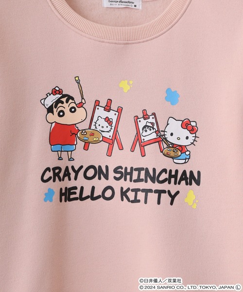 sanrio(サンリオ)の「クレヨンしんちゃん×サンリオキャラクターズ プリント裏起毛トレーナー(スウェット・メンズ・ブラック/ピンクベージュ/グレイッシュベージュ/オフホワイト/サックスブルー/ネイビー・LL/M/L)」の16枚目の写真