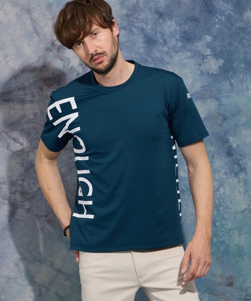 HIDEAWAYS NICOLE(ハイダウェイニコル)の「【WEB限定】ビッグロゴプリント半袖Tシャツ(Tシャツ/カットソー・メンズ・ブラック/サックスブルー/ブルーグリーン/オフホワイト/アッシュグレー・MEDIUM/LARGE/X-LARGE)」の5枚目の写真