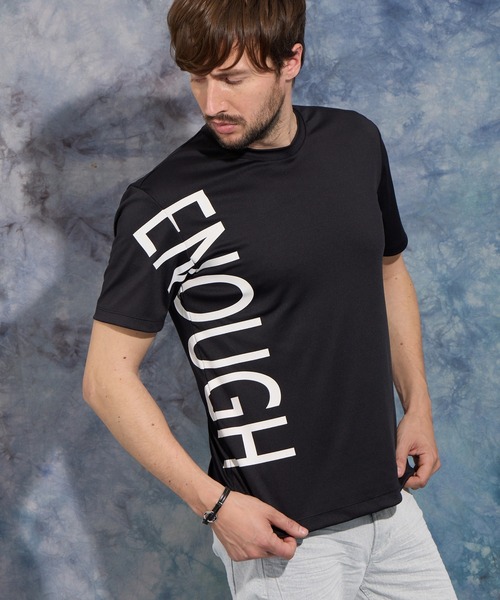 HIDEAWAYS NICOLE(ハイダウェイニコル)の「【WEB限定】ビッグロゴプリント半袖Tシャツ(Tシャツ/カットソー・メンズ・ブラック/サックスブルー/ブルーグリーン/オフホワイト/アッシュグレー・MEDIUM/LARGE/X-LARGE)」の3枚目の写真
