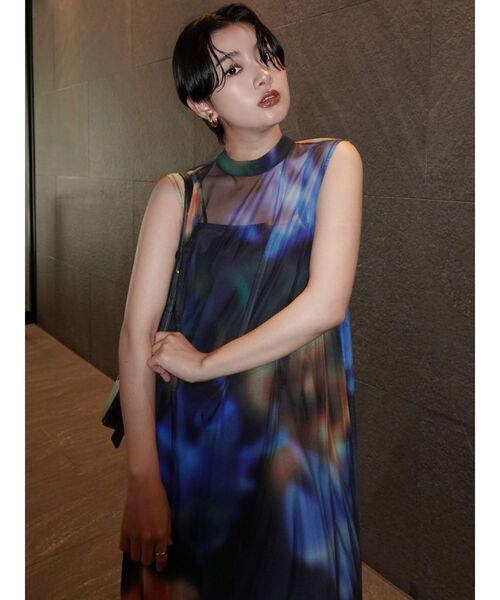 MURUA シェイドフラワーレイヤードワンピース MURUA ワンピース シェイドフラワーレイヤードワンピース