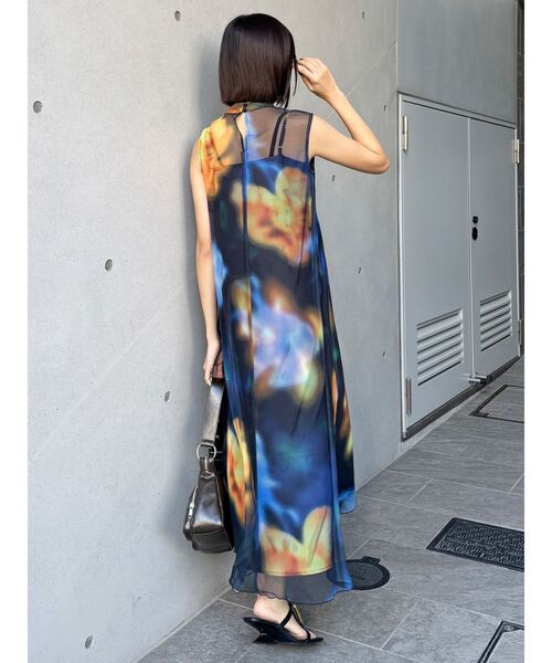 【今季新商品】　MURUA ワンピース シェイドフラワーレイヤードワンピース MURUA ワンピース シェイドフラワーレイヤードワンピース