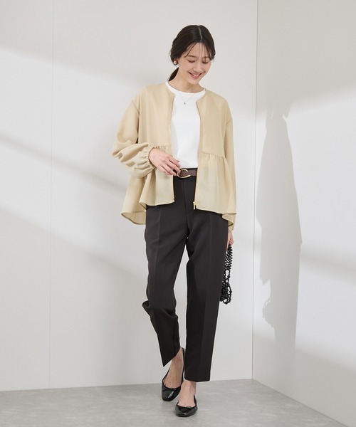 ROPE' PICNIC（ロペピクニック）の「メッシュペプラムブルゾン（ブルゾン・レディース・ベージュ/ブラック/ホワイト・38）」の19枚目の写真