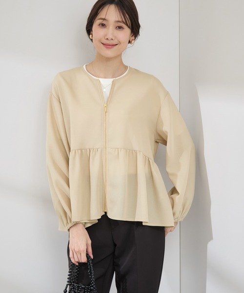 美品　TO BE CHIC ペプラム　ブルゾン　リモンタ KOBE LETTUCE ブルゾン アウター ペプラムキルティング中綿