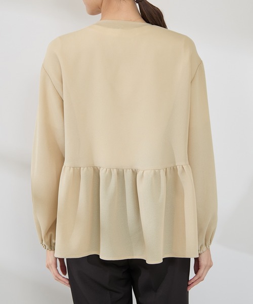 ROPE' PICNIC（ロペピクニック）の「メッシュペプラムブルゾン（ブルゾン・レディース・ベージュ/ブラック/ホワイト・38）」の9枚目の写真