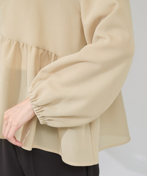 ROPE' PICNIC（ロペピクニック）の「メッシュペプラムブルゾン（ブルゾン・レディース・ベージュ/ブラック/ホワイト・38）」の11枚目の写真