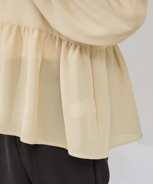 ROPE' PICNIC（ロペピクニック）の「メッシュペプラムブルゾン（ブルゾン・レディース・ベージュ/ブラック/ホワイト・38）」の12枚目の写真