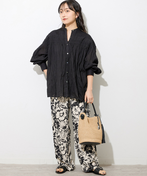 JOURNAL STANDARD relume(ジャーナルスタンダード レリューム)の「コットンボイルクリンクルピンタックブラウス(シャツ/ブラウス・レディース・ホワイト/ブラック/サックスブルー/イエロー・FREE)」の5枚目の写真