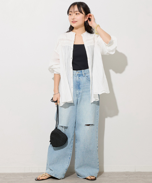 JOURNAL STANDARD relume(ジャーナルスタンダード レリューム)の「コットンボイルクリンクルピンタックブラウス(シャツ/ブラウス・レディース・ホワイト/ブラック/サックスブルー/イエロー・FREE)」の11枚目の写真