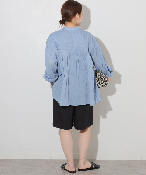 JOURNAL STANDARD relume(ジャーナルスタンダード レリューム)の「コットンボイルクリンクルピンタックブラウス(シャツ/ブラウス・レディース・ホワイト/ブラック/サックスブルー/イエロー・FREE)」の18枚目の写真