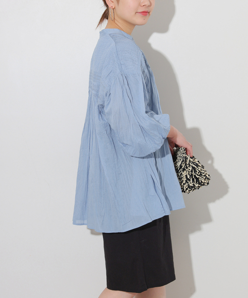 JOURNAL STANDARD relume(ジャーナルスタンダード レリューム)の「コットンボイルクリンクルピンタックブラウス(シャツ/ブラウス・レディース・ホワイト/ブラック/サックスブルー/イエロー・FREE)」の20枚目の写真