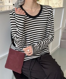 UネックロングスリーブTシャツ カットソー
