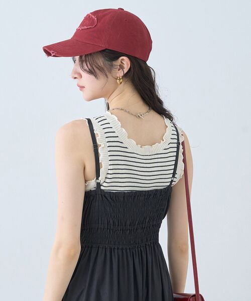 earth music&ecology（アースミュージックアンドエコロジー）の「フリルニットタンクトップ（タンクトップ・レディース・アイボリー/ブラック/オレンジ系その他/その他7・S/M）」の14枚目の写真