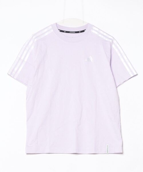adidas(アディダス)の「アディダス adidas エッセンシャルズ プラス スリーストライプス 半袖Tシャツ(Tシャツ/カットソー・レディース・ペールイエロー/ライラック/ライトベージュ・M/L/XL/S)」の14枚目の写真