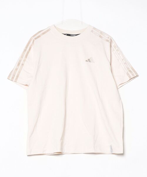 adidas(アディダス)の「アディダス adidas エッセンシャルズ プラス スリーストライプス 半袖Tシャツ(Tシャツ/カットソー・レディース・ペールイエロー/ライラック/ライトベージュ・M/L/XL/S)」の15枚目の写真
