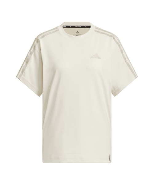 adidas(アディダス)の「アディダス adidas エッセンシャルズ プラス スリーストライプス 半袖Tシャツ(Tシャツ/カットソー・レディース・ペールイエロー/ライラック/ライトベージュ・M/L/XL/S)」の8枚目の写真
