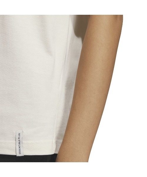 adidas(アディダス)の「アディダス adidas エッセンシャルズ プラス スリーストライプス 半袖Tシャツ(Tシャツ/カットソー・レディース・ペールイエロー/ライラック/ライトベージュ・M/L/XL/S)」の7枚目の写真