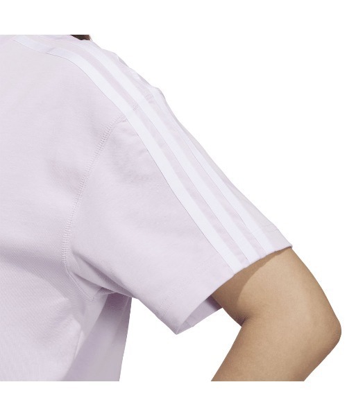 adidas(アディダス)の「アディダス adidas エッセンシャルズ プラス スリーストライプス 半袖Tシャツ(Tシャツ/カットソー・レディース・ペールイエロー/ライラック/ライトベージュ・M/L/XL/S)」の11枚目の写真